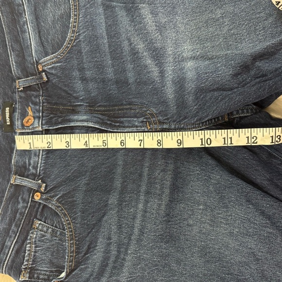 Express Dark Blue Wide Leg High Rise Jeans - Picture 6 of 11